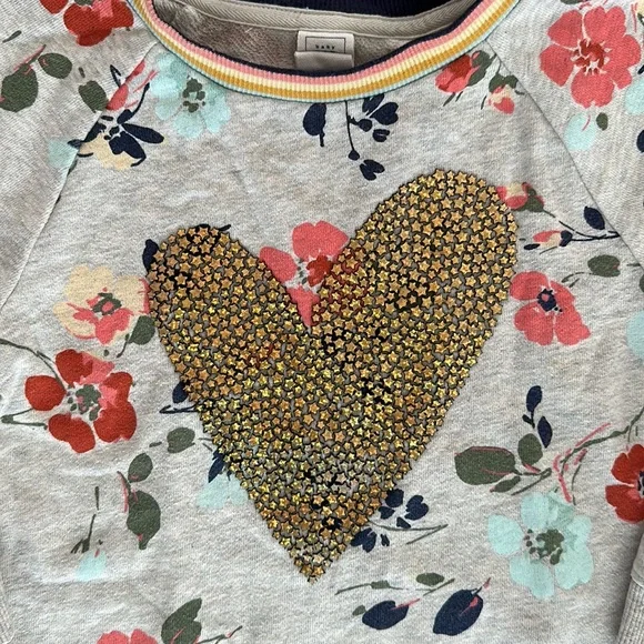 Gap Flower Heart Sweatshirt, size 3 years - Picture 2 of 3